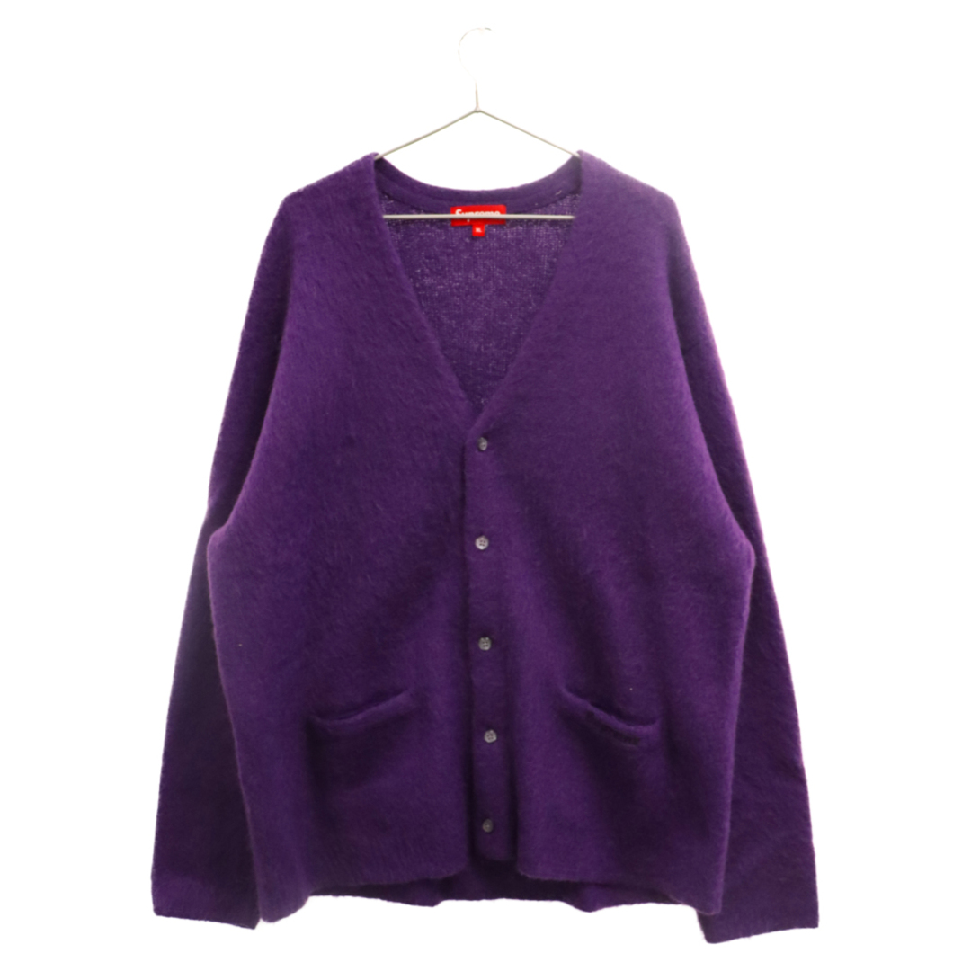 SUPREME シュプリーム 20AW Brushed Mohair Cardigan モヘヤニット カーディガン パープル75センチ身幅