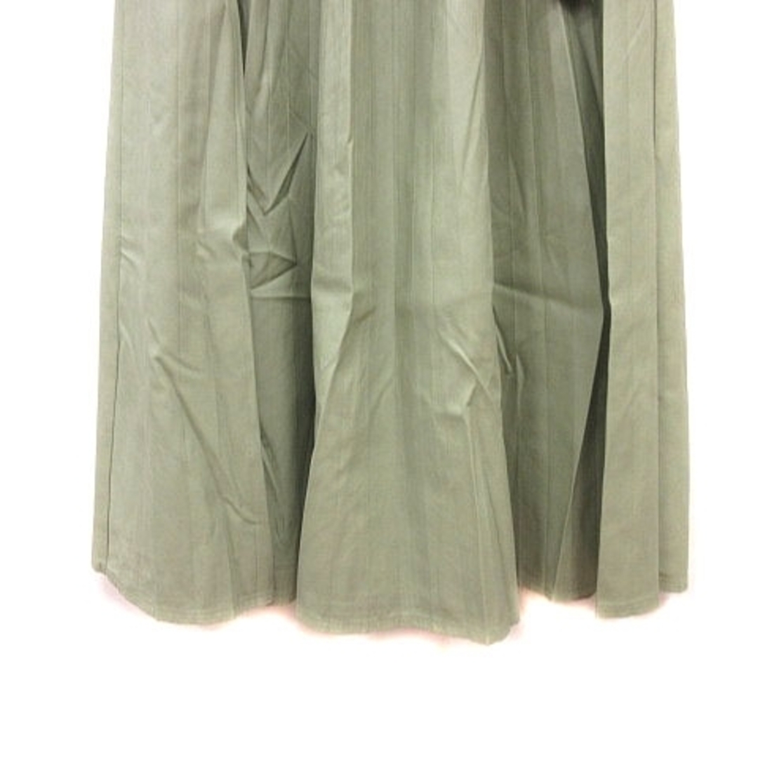 ROSE BUD(ローズバッド)のローズバッド プリーツスカート ロング フェイクレザー ウエストマーク F 緑 レディースのスカート(ロングスカート)の商品写真