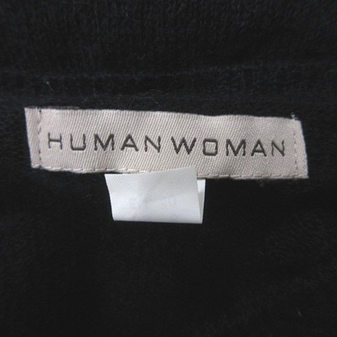HUMAN WOMAN(ヒューマンウーマン)のヒューマンウーマン カーディガン ニット アルパカ混 長袖 2 黒 ブラック レディースのトップス(カーディガン)の商品写真