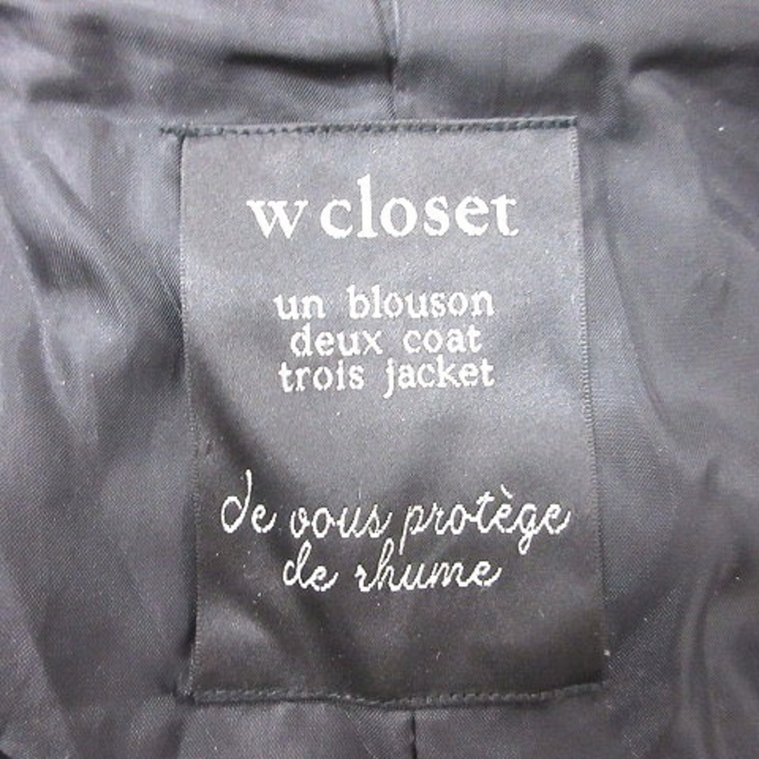 w closet(ダブルクローゼット)のダブルクローゼット チェスターコート 総裏地 F 黒 ブラック レディースのジャケット/アウター(その他)の商品写真