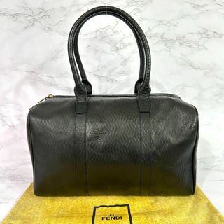 フェンディ(FENDI)のフェンディ FENDI ハンドバッグ FFロゴ エンボス ブラック レザー(ハンドバッグ)