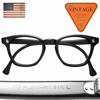 60s アメリカンオプティカル USAヴィンテージ 黒縁眼鏡 AO ウェリントン(サングラス/メガネ)