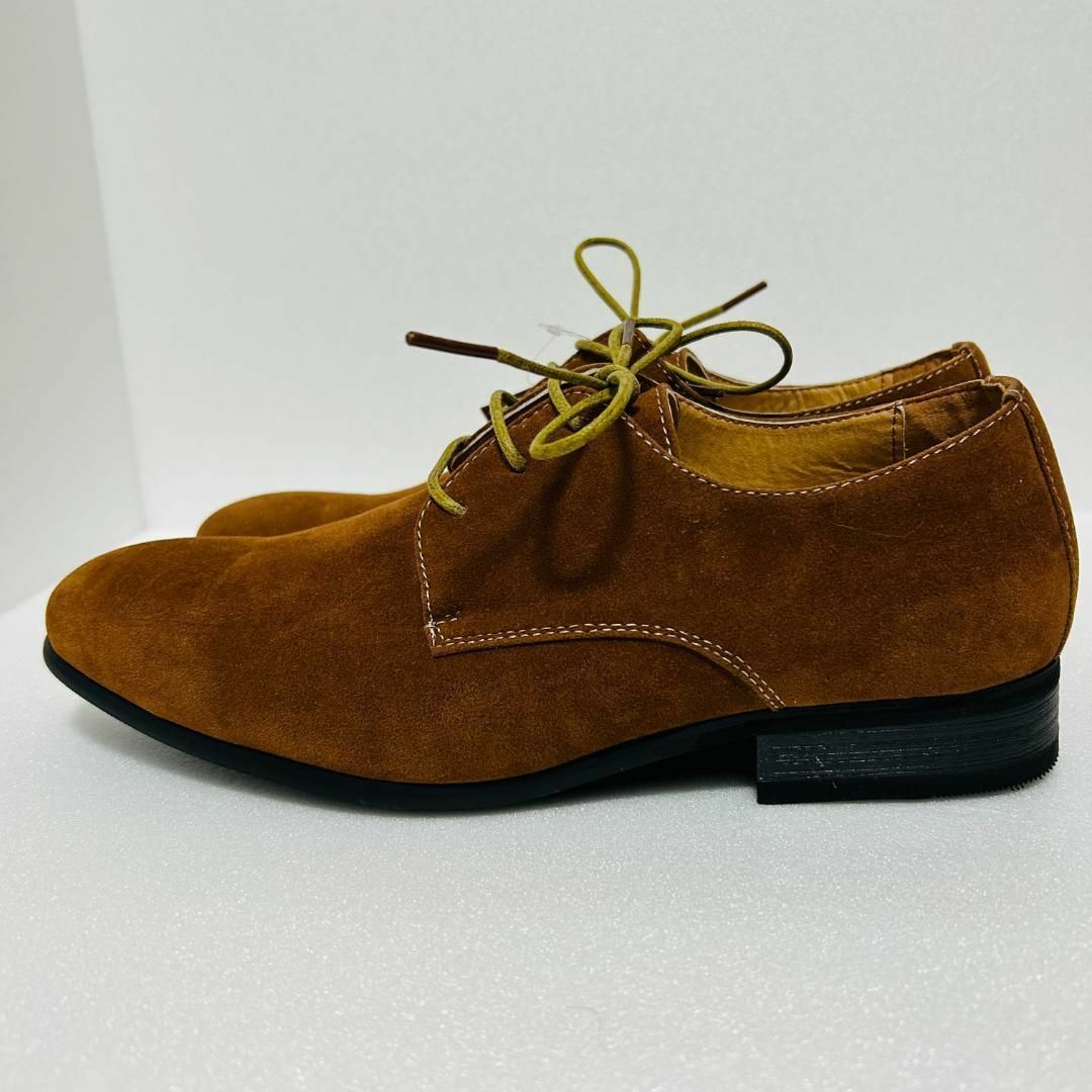 【新品タグ付き】サンエープラス スエードシューズ ビジネス ブラウン 39サイズ レディースの靴/シューズ(ローファー/革靴)の商品写真
