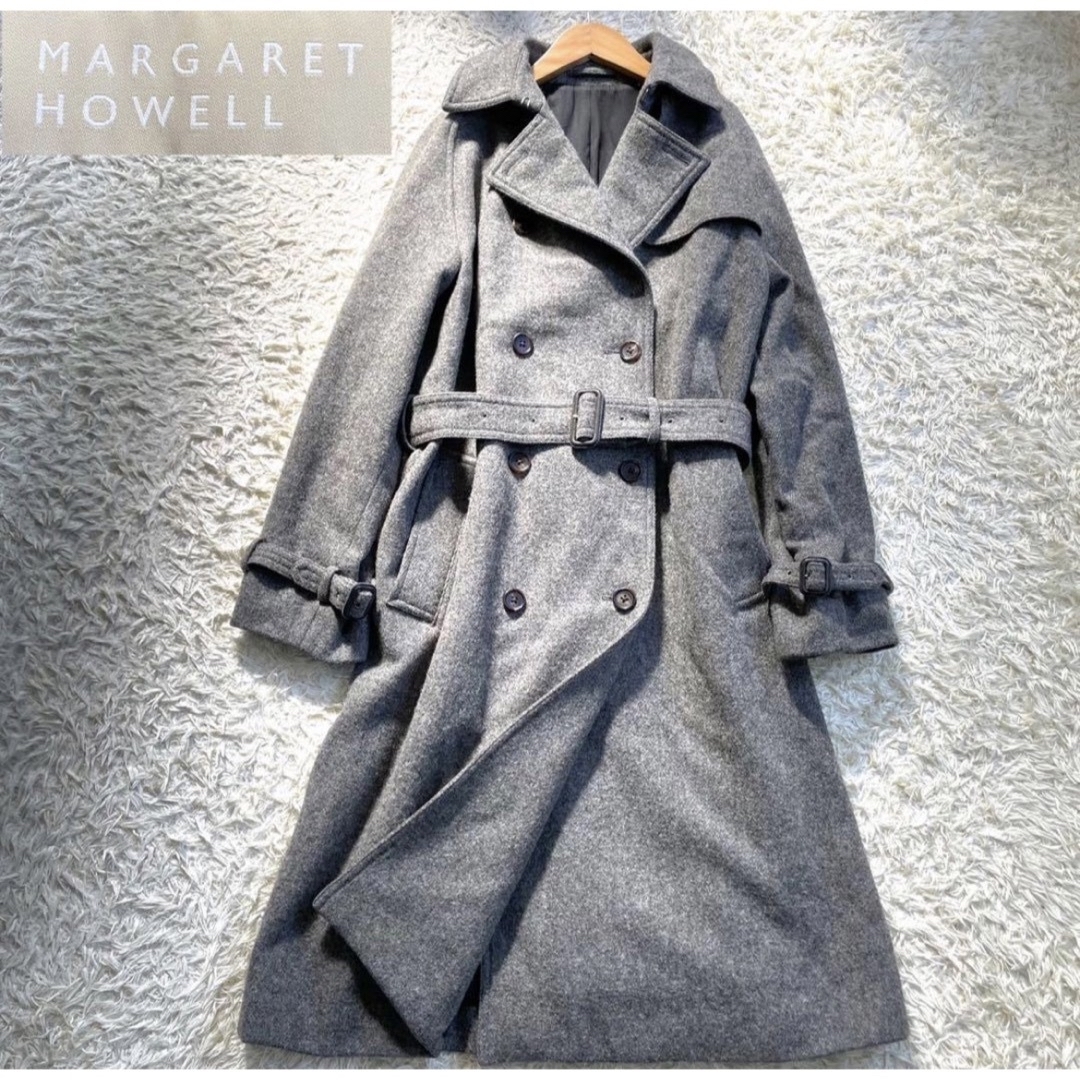 MARGARET HOWELL(マーガレットハウエル)の✨美品✨MARGARET HOWELL トレンチコート　レディース　グレー レディースのジャケット/アウター(トレンチコート)の商品写真