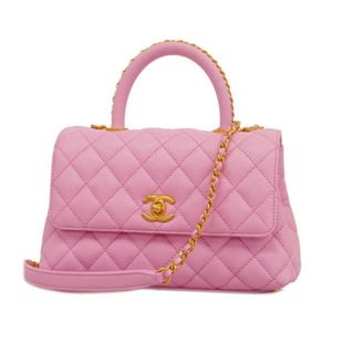 シャネル(CHANEL)の【4eb0972-g】シャネル ツーウェイバッグ/ココハンドル/チェーンショルダー/キャビアスキン/ピンク/ゴールド金具(その他)