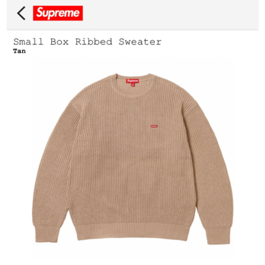 トップスSupreme Small Box Ribbed Sweater Tan