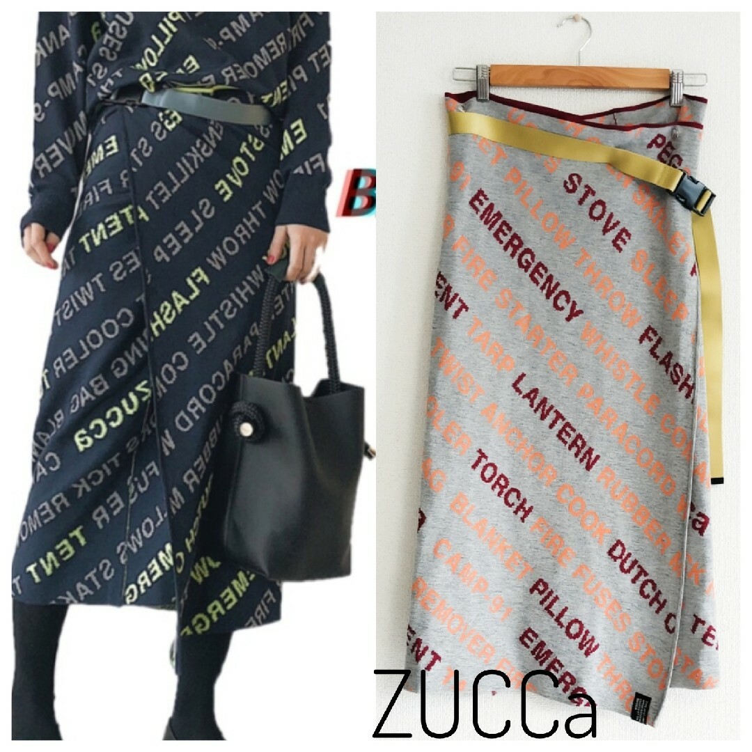 ZUCCa(ズッカ)のZUCCa キャンプギアニットスカート ラップスカート ブランケットスカート M レディースのスカート(ロングスカート)の商品写真