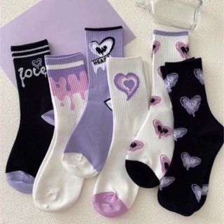 ENDO SOCKS パープルハートシリーズ可愛いジュニア靴下　大人靴下(靴下/タイツ)