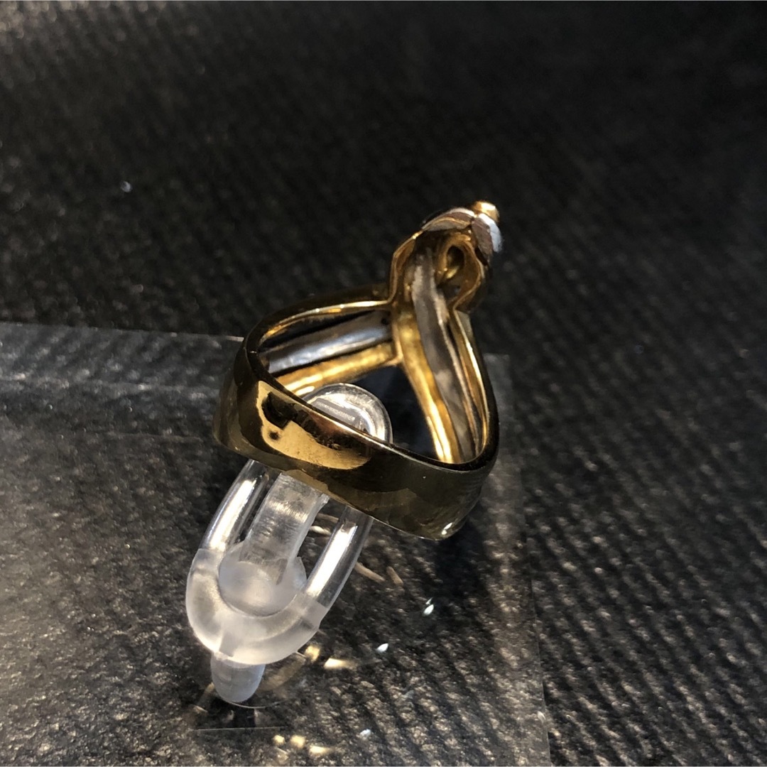 (C010989)K18 PT900 リング 指輪 ダイヤ コンビ YG レディースのアクセサリー(リング(指輪))の商品写真