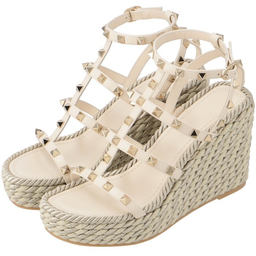 VALENTINO ウェッジサンダル ホワイト/ゴールド 39 VALENTINO ウェッジサンダル ホワイト/ゴールド 39