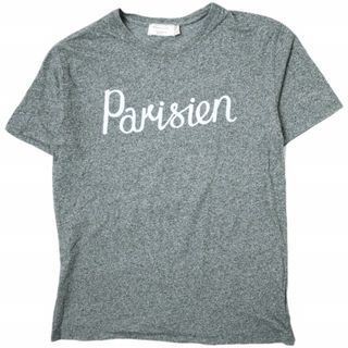 メゾンキツネ(MAISON KITSUNE')のMAISON KITSUNE メゾンキツネ PARISIEN TEE パリジャン ロゴプリントTシャツ M メランジグレー 半袖 トップス【中古】【MAISON KITSUNE】(Tシャツ/カットソー(半袖/袖なし))