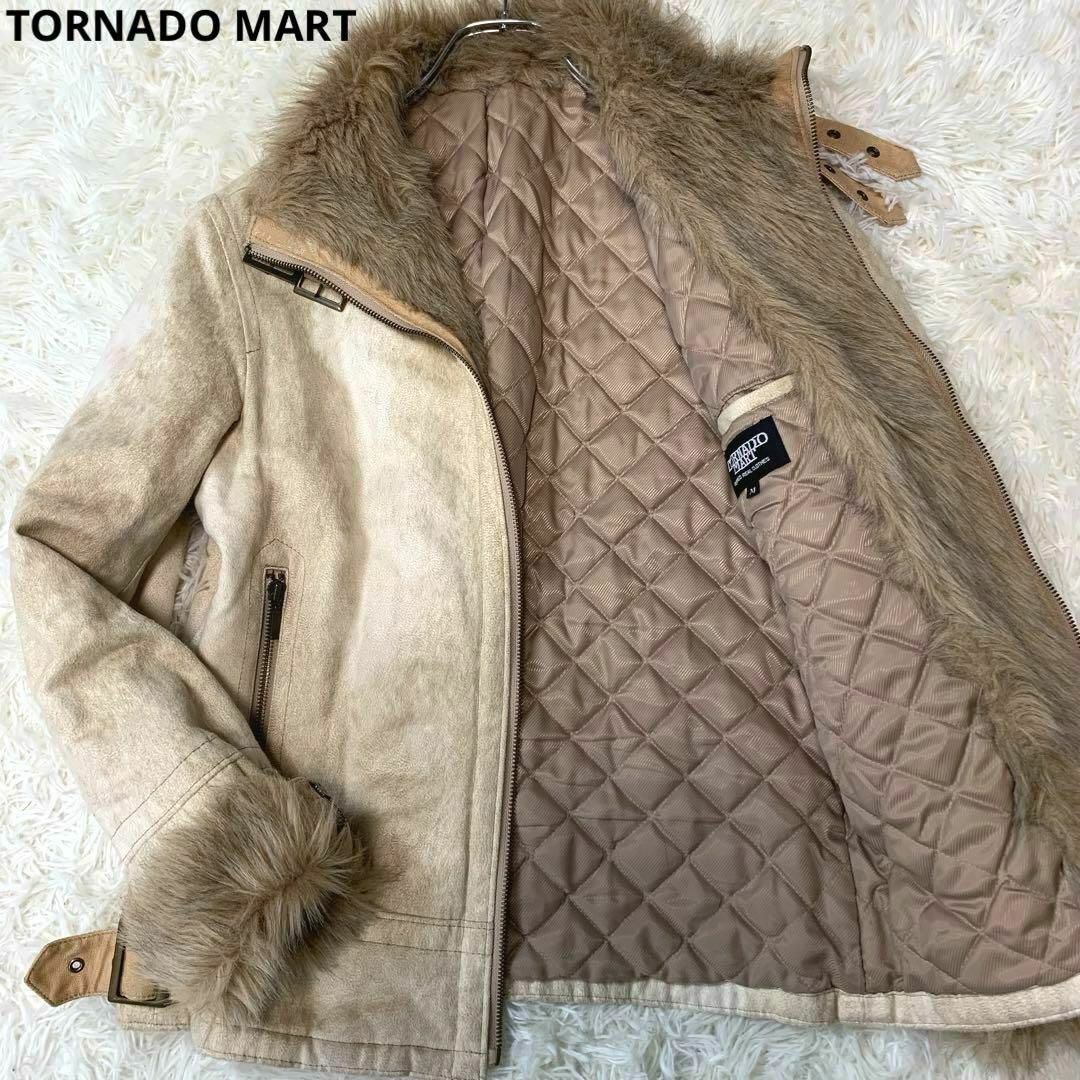 TORNADO MART(トルネードマート)の775.トルネードマート： Mフェイクスエード ファー ライダース キルティング メンズのジャケット/アウター(ライダースジャケット)の商品写真