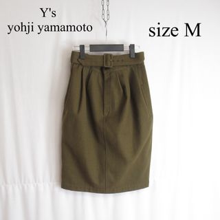 ワイズ(Y's)の80s Y's yohji yamamoto ベルテッド スカート ボトムス M(ひざ丈スカート)