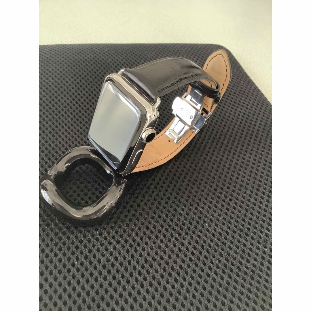 🌟値下 LONGVADON レザー クロコ仕上げ Apple Watch バンドの通販 by