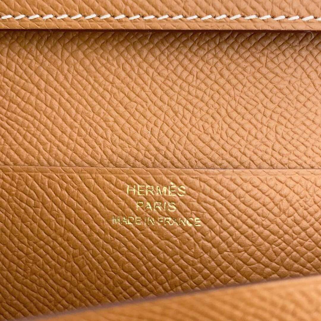 レディースエルメス 長財布 ベアンスフレ ゴールド/ゴールド金具 ヴォーエプソン B刻印 HERMES 財布