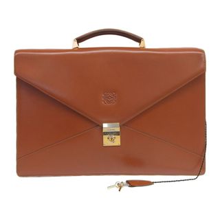 ロエベ(LOEWE)の【本物保証】 ロエベ LOEWE アナグラム ロゴ ビジネスバッグ ブリーフケース レザー ブラウン 茶(ビジネスバッグ)