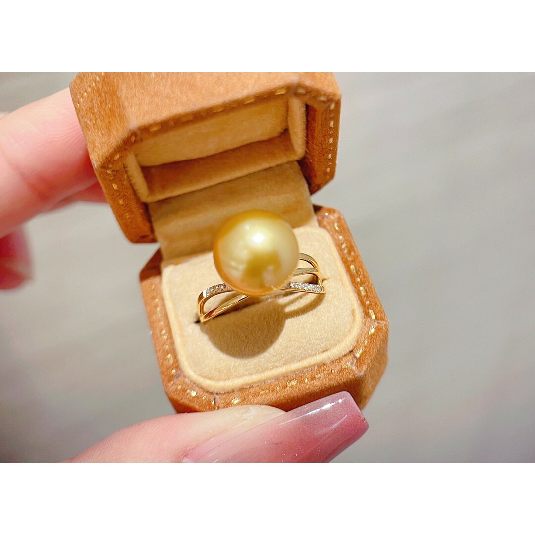 【高級】南洋白蝶真珠　リングk18 レディースのアクセサリー(リング(指輪))の商品写真