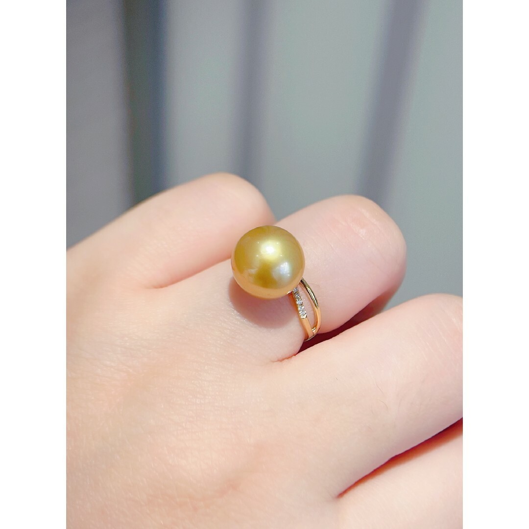 【高級】南洋白蝶真珠　リングk18 レディースのアクセサリー(リング(指輪))の商品写真