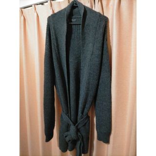 ザラ(ZARA)のZARA ロングニットカーディガン (バスローブスタイル) 42 L/XL(カーディガン)