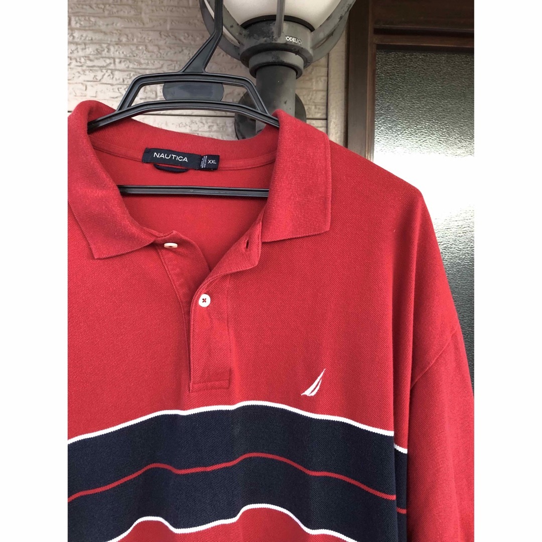 NAUTICA(ノーティカ)の古着 NAUTICA ラインボーダーポロシャツ XXL メンズのトップス(ポロシャツ)の商品写真