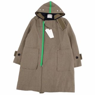 サカイ(sacai)の極美品 サカイ Sacai コート ロングコート 22AW Check Bonding Coat 22-02887M フーディー フード 千鳥格子 アウター メンズ 1(S相当) ブラウン(その他)