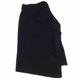 サカイ(sacai)の美品 サカイ Sacai ニット スカート ジップアップ 20AW WOOL SKIRT WITH RUFFLES 20-05282 ウールスカートウィズラッフル ボトムス レディース 1(S相当) ブラック(ひざ丈スカート)