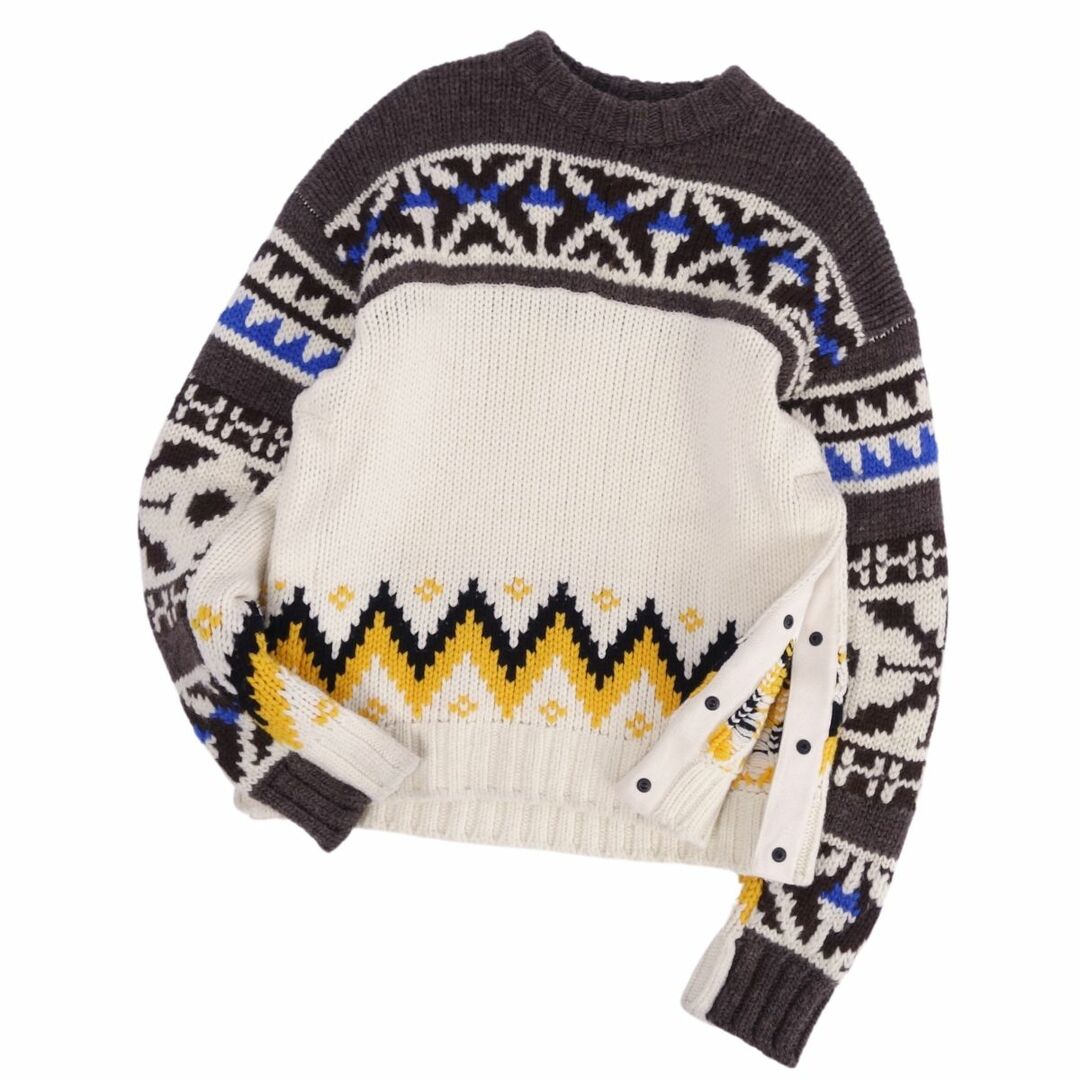 美品 サカイ Sacai ニット セーター プルオーバー 22AW Nordic Knit Pullover 22-02908M サイドスリット トップス メンズ 2(M相当) マルチカラーなし