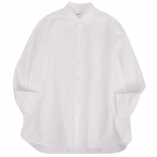 美品 オーベット AUBETT シャツ ロングスリーブ 長袖 無地 コットン トップス メンズ 5(L相当) ホワイト(シャツ)