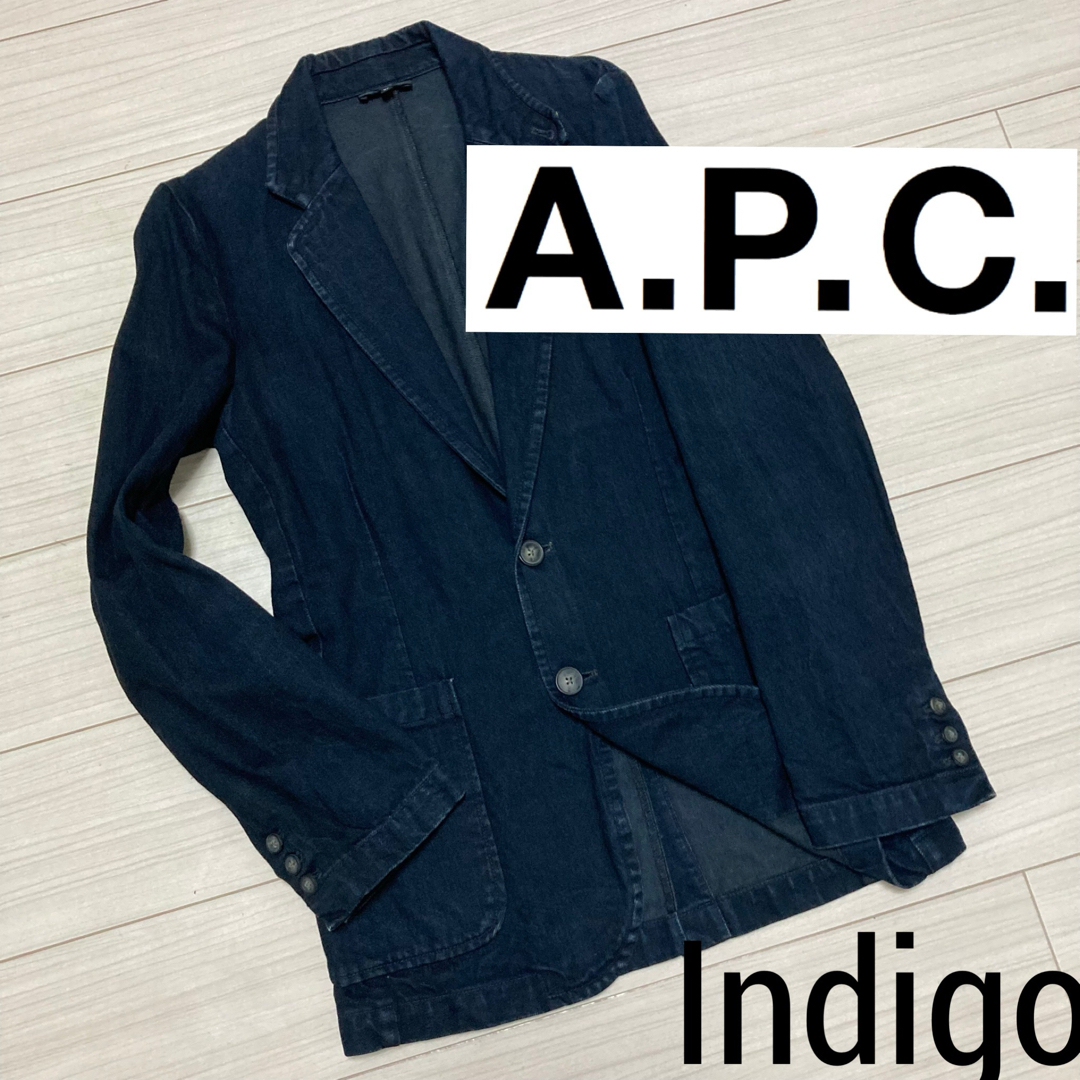 A.P.C(アーペーセー)のA.P.C. アーペーセー■インディゴ 製品染め デニム テーラード ジャケット メンズのジャケット/アウター(テーラードジャケット)の商品写真