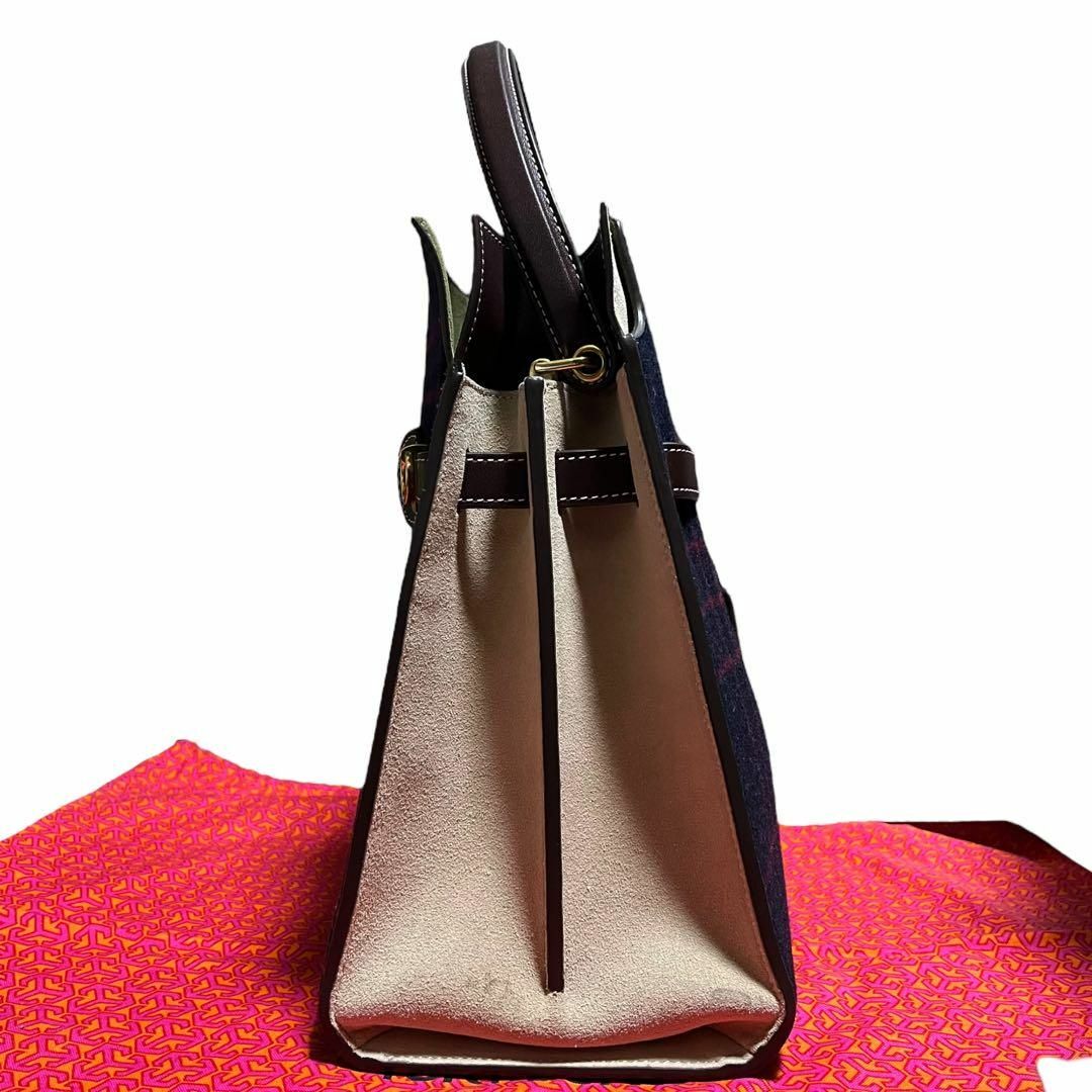 Tory Burch(トリーバーチ)の【未使用】トリーバーチ リー ラジウィル 2wayバッグ チェック スエード レディースのバッグ(ショルダーバッグ)の商品写真