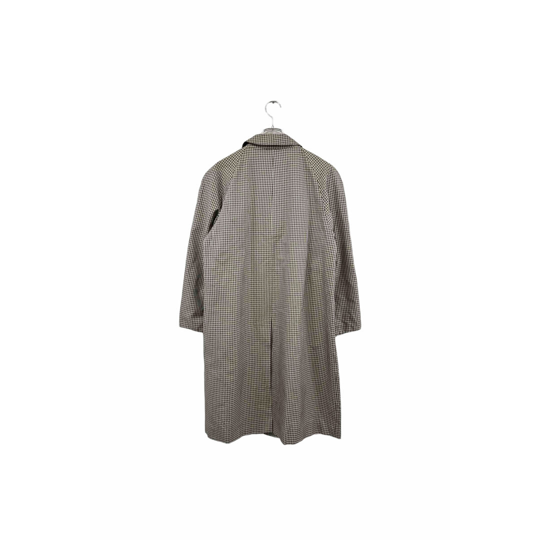 LANVIN silk coat ランバン ステンカラーコート シルク100% チェック柄 サイズR48-45 ブラウン系 ヴィンテージ 8 メンズのジャケット/アウター(ステンカラーコート)の商品写真