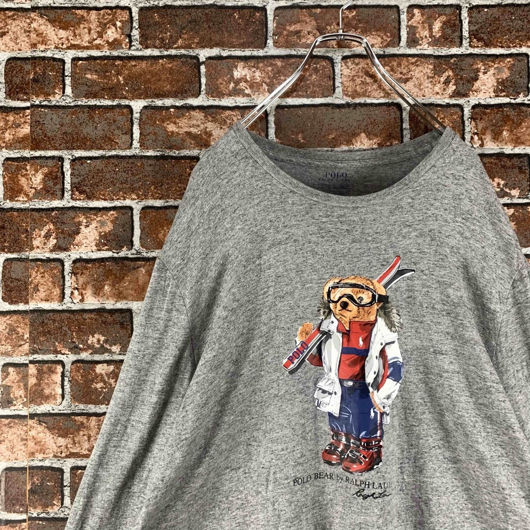 POLO RALPH LAUREN(ポロラルフローレン)の【即完売】ポロラルフローレン　ポロベア　XLサイズ　グレー　長袖　Tシャツ メンズのトップス(Tシャツ/カットソー(七分/長袖))の商品写真