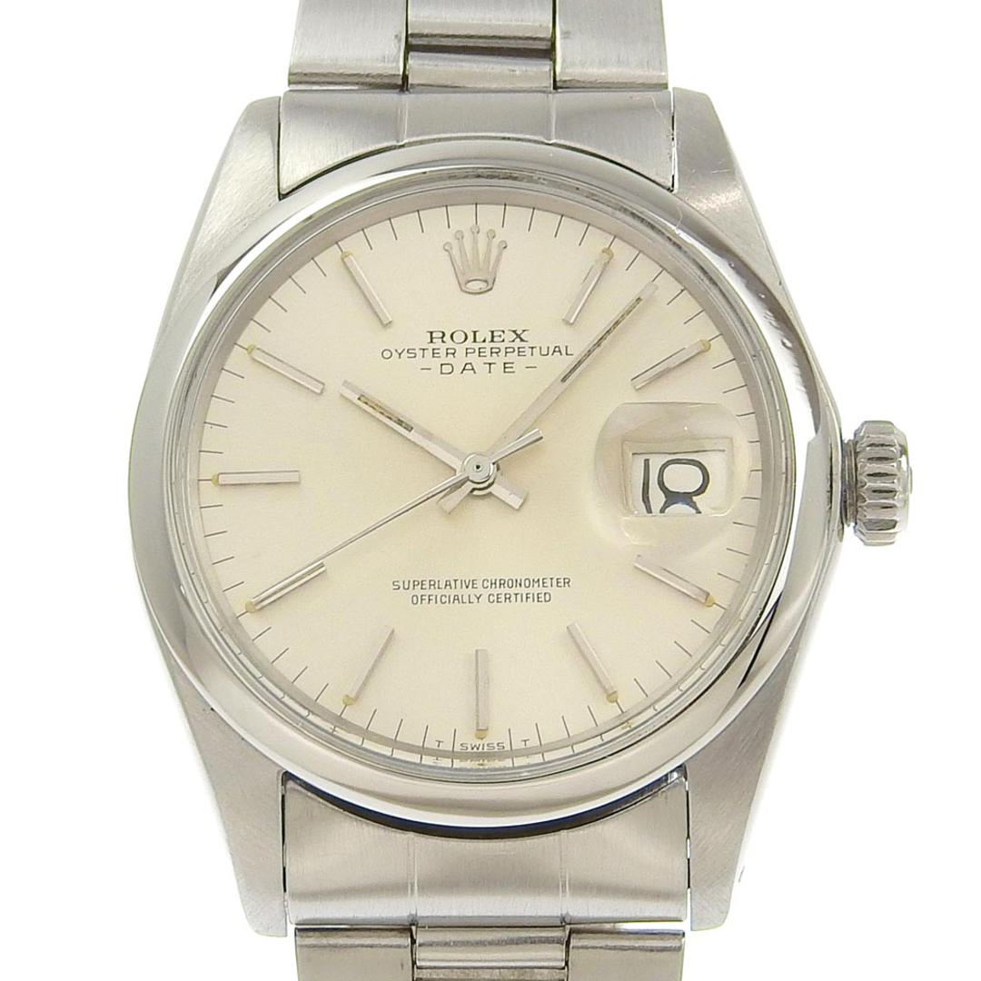 【ROLEX】ロレックス オイスターパーペチュアル デイト 3番 1500 ステンレススチール シルバー 自動巻き メンズ シルバー文字盤 腕時計小傷ありベルト