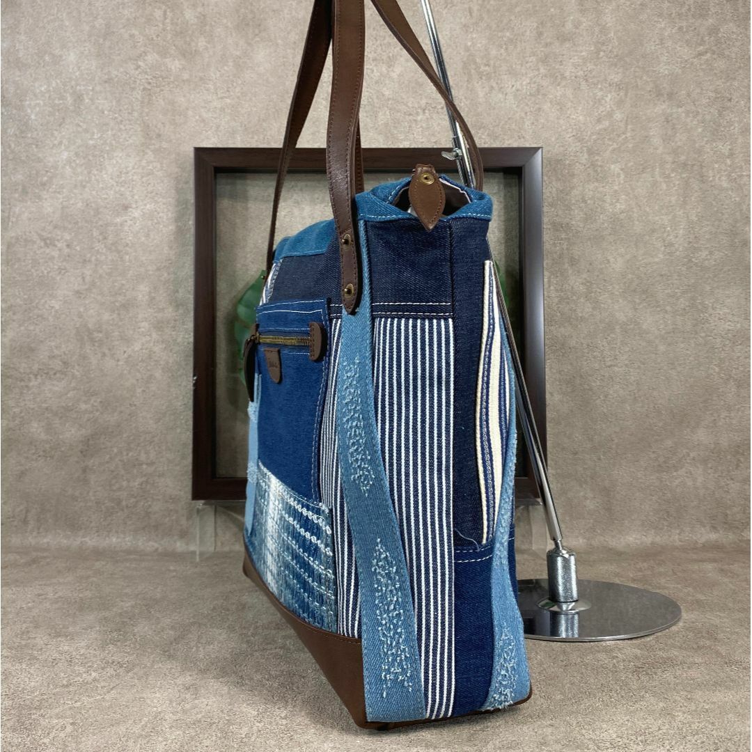 Dakota(ダコタ)のDakota ダコタ キルト デニム＆牛革  A４サイズ対応 トートバッグ レディースのバッグ(トートバッグ)の商品写真