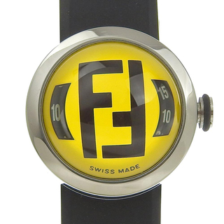 フェンディ(FENDI)の【FENDI】フェンディ ブースラ  8010L ステンレススチール×ラバー シルバー クオーツ アナログ表示 レディース イエロー文字盤 腕時計(腕時計)