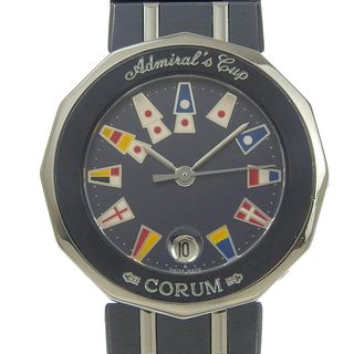 コルム(CORUM)の【CORUM】コルム アドミラルズカップ 39.610.30 V050 ステンレススチール×ガンブルー ネイビー/シルバー クオーツ アナログ表示 レディース ネイビー文字盤 腕時計(腕時計)