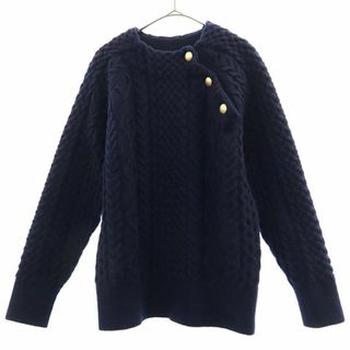 シップス(SHIPS)のシップス 長袖 セーター ネイビー SHIPS ケーブルニット レディース 古着 【240111】(ニット/セーター)