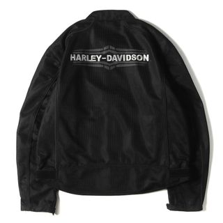 HARLEY-DAVIDSON ハーレーダビッドソン ジャケット サイズ:XL サマータイプ メッシュ ライダース ジャケット ブラック 黒 00年代 古着 アウター ブルゾン【メンズ】【中古】(ライダースジャケット)