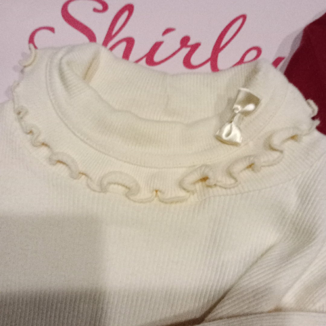 Shirley Temple(シャーリーテンプル)の120　リブテレコカットソー　ハイネック　タートル　インナー　シャーリーテンプル キッズ/ベビー/マタニティのキッズ服女の子用(90cm~)(Tシャツ/カットソー)の商品写真