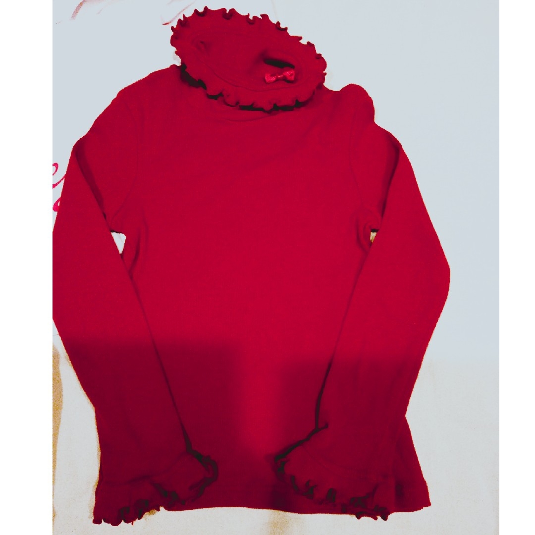 Shirley Temple(シャーリーテンプル)の120　リブテレコカットソー　ハイネック　タートル　インナー　シャーリーテンプル キッズ/ベビー/マタニティのキッズ服女の子用(90cm~)(Tシャツ/カットソー)の商品写真