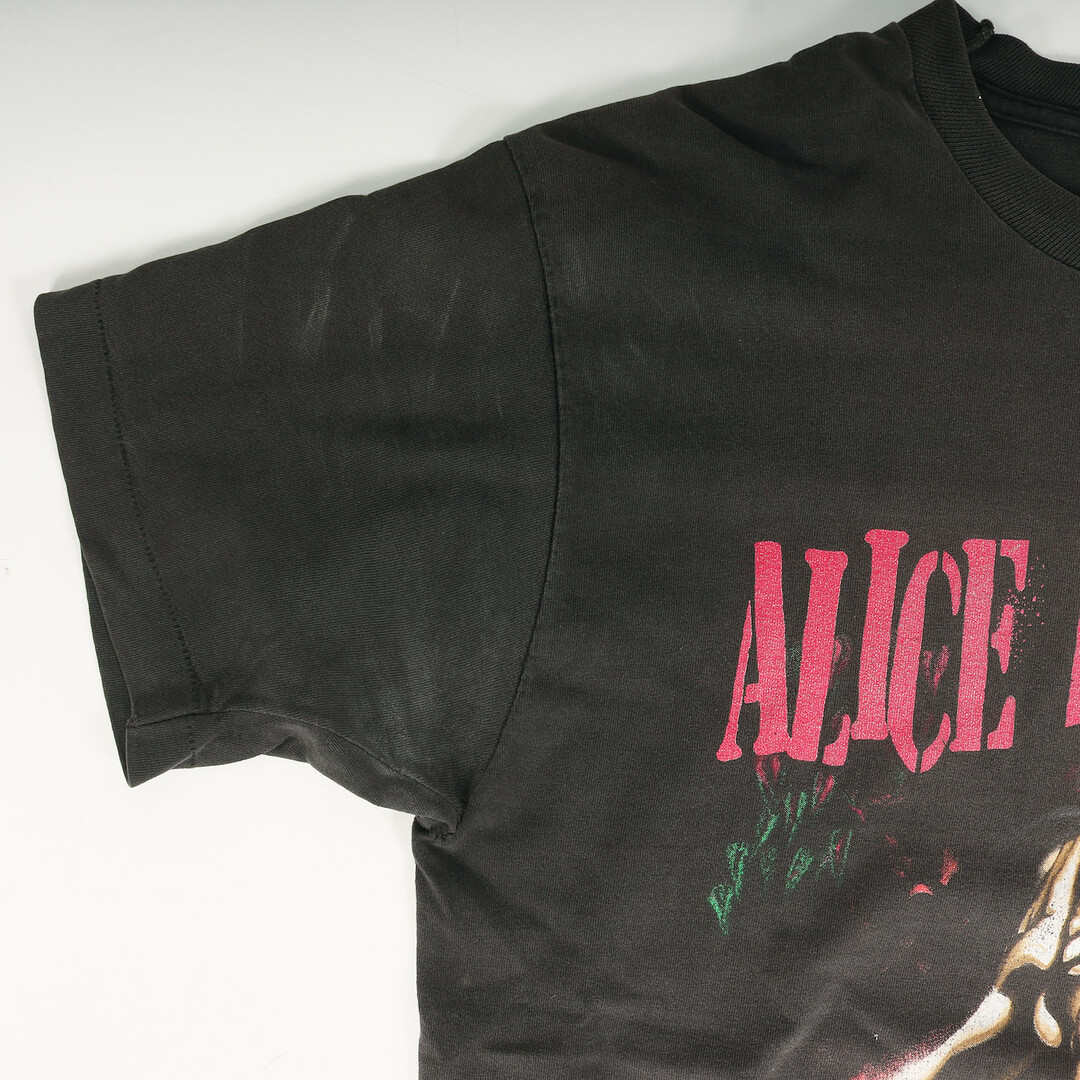 90s Alice in Chains Rooster アリス・イン・チェインズ AIC アリチェン クルーネック 半袖 Tシャツ Fruit of the Loom USA製 ブラック 黒 サイズ:L Vintage Music Item ヴィンテージ ミュージック バンドT ロックT トップス カットソー【メンズ】