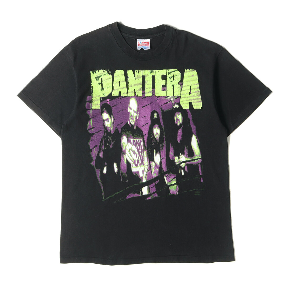 メンズ90s PANTERA パンテラ FAR BEYOND DRIVEN クルーネック 半袖 Tシャツ Hanesボディ USA製 ブラック 黒 サイズ:L Vintage Music Item ヴィンテージ ミュージック バンドT ロックT トップス カットソー【メンズ】