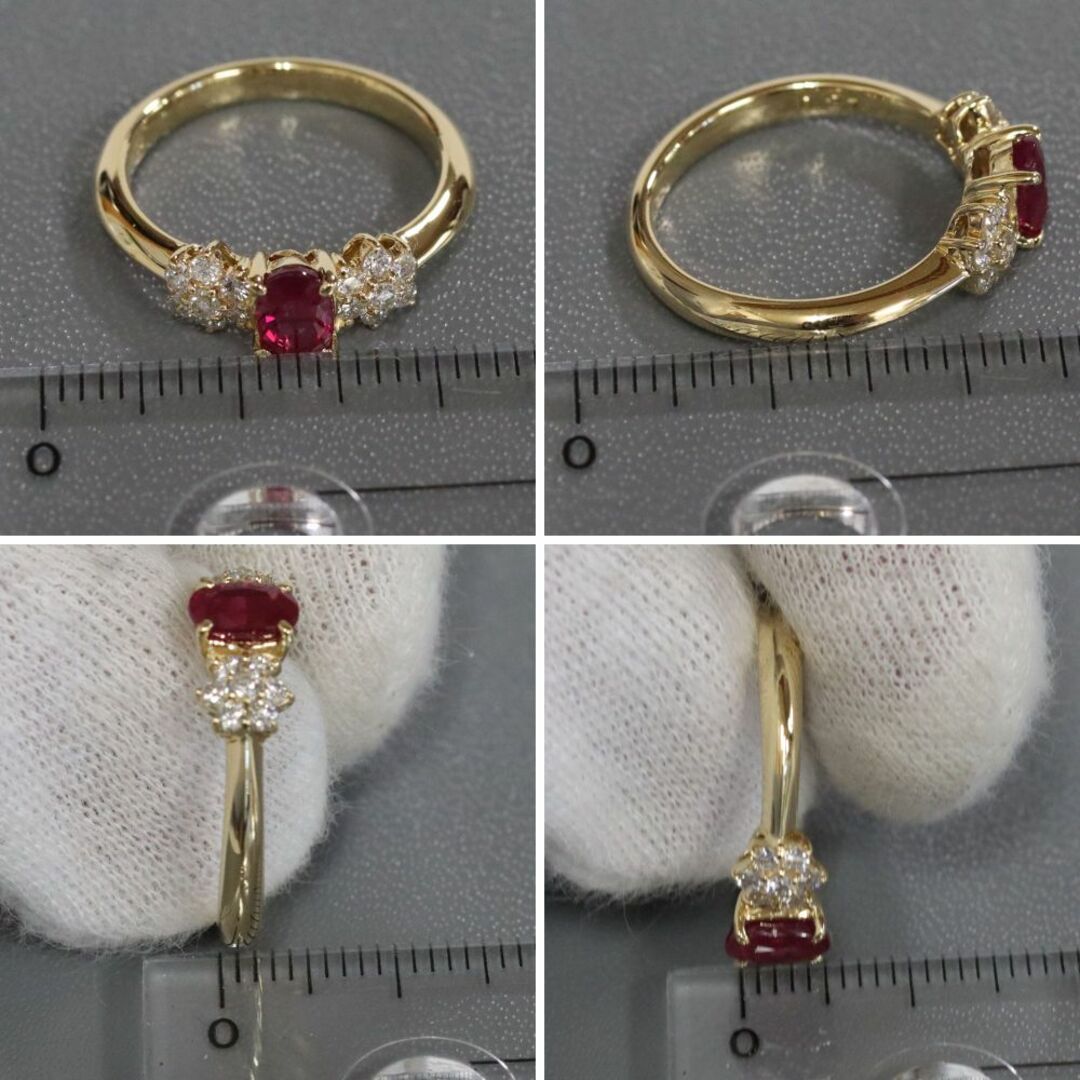 K18ルビーダイヤモンドリング R0.770 D0.27 3.6g #11 レディースのアクセサリー(リング(指輪))の商品写真