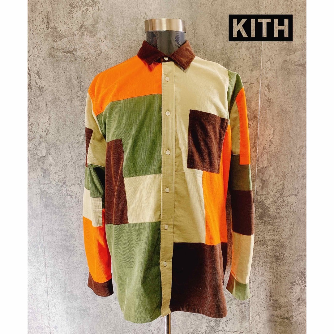 KITH(キス)のKith Patchwork Cord Ludlow Shirt Pimento メンズのトップス(シャツ)の商品写真