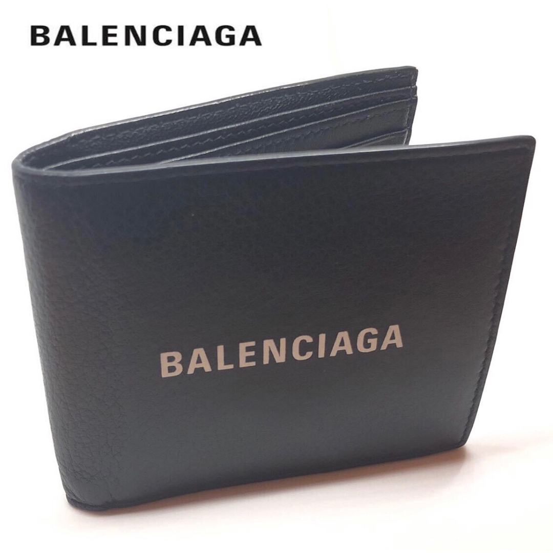 【全国送料無料】BALENCIAGA バレンシアガ　レザー 二つ折り財布ファッション小物