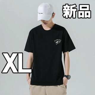 【最終値下げ！新品未使用】メンズ 半袖シャツ　ブラック　黒  XL(Tシャツ/カットソー(半袖/袖なし))