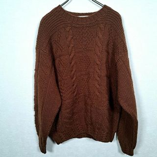 WCBB HAND KNIT 　ニット　オーバーサイズ　厚手　【F】　ブラウン(ニット/セーター)