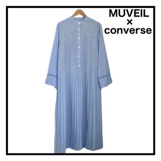 ミュベール(MUVEIL)のミュベール×コンバースTOKYOコラボロングワンピース　花柄　インナー付き(ロングワンピース/マキシワンピース)