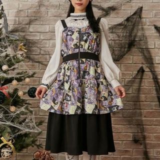 DRESSTERIOR - ドレステリア◇サテンワンピース◇シルバーボタン付き DRESSTERIOR - ドレステリア◇サテンワンピース◇シルバーボタン付き