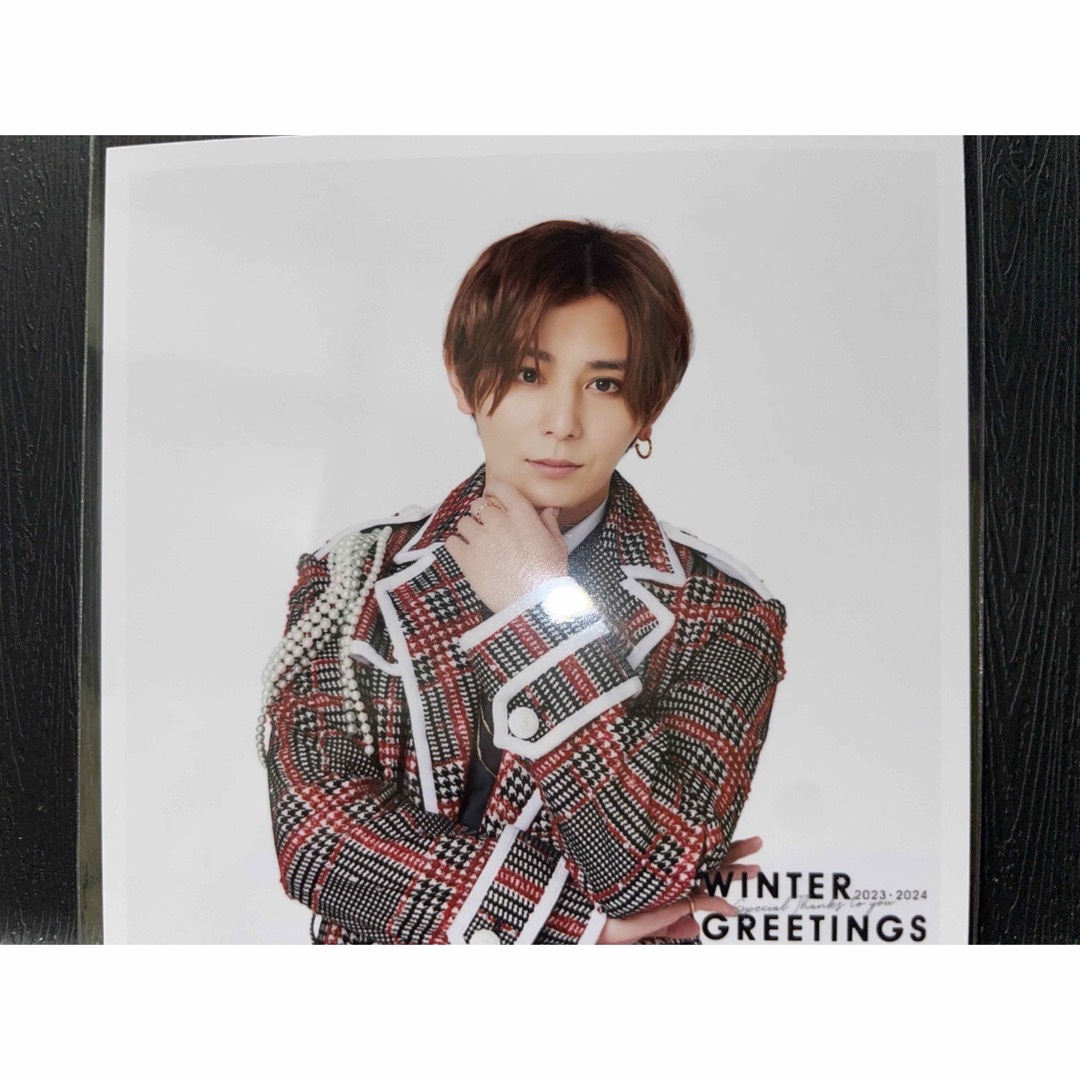 Hey! Say! JUMP(ヘイセイジャンプ)のHey!Say!JUMP 山田涼介くん　Greetingうちわましかくフォト エンタメ/ホビーのタレントグッズ(アイドルグッズ)の商品写真